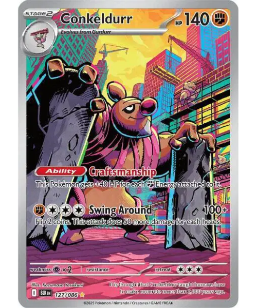 Scarlet & Violet - Black Bolt 127/086 - Conkeldurr [Illustration Rare]