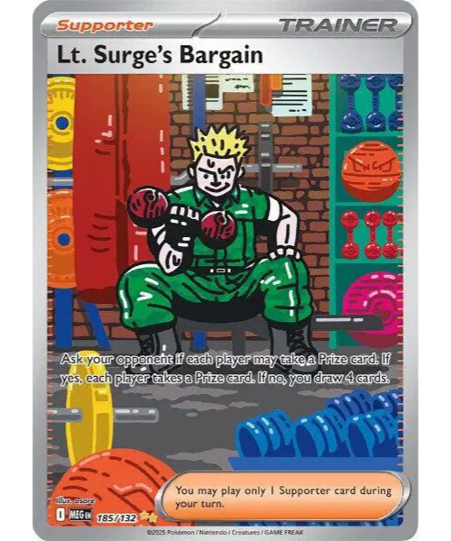 Mega Evolution Base 185/132 - Lt. Surge's Bargain [Special Illustration Rare]