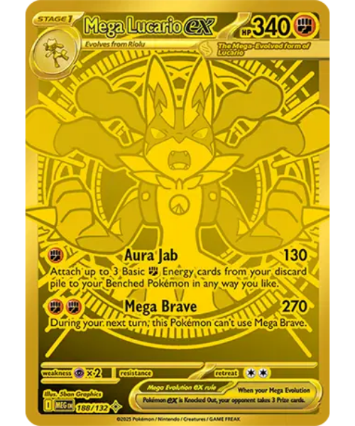 Mega Evolution Base 188/132 - Mega Lucario ex [Mega Hyper Rare]