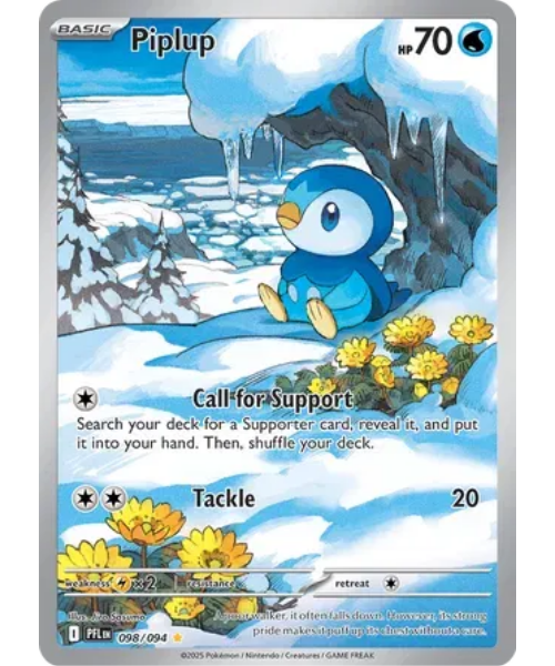 Mega Evolution - Phantasmal Flames 098/094- Piplup [Illustration Rare]