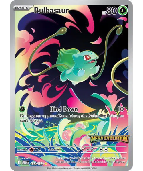 Mega Evolution Base 133/132 - Bulbasaur (Mega Evolution Stamped) [Illustration Rare]