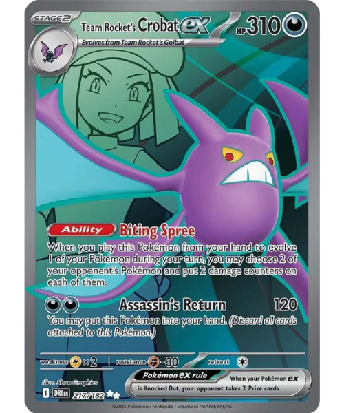 Scarlet & Violet - Destined Rivals 217/182 - Team Rocket's Crobat ex [Ultra Rare]