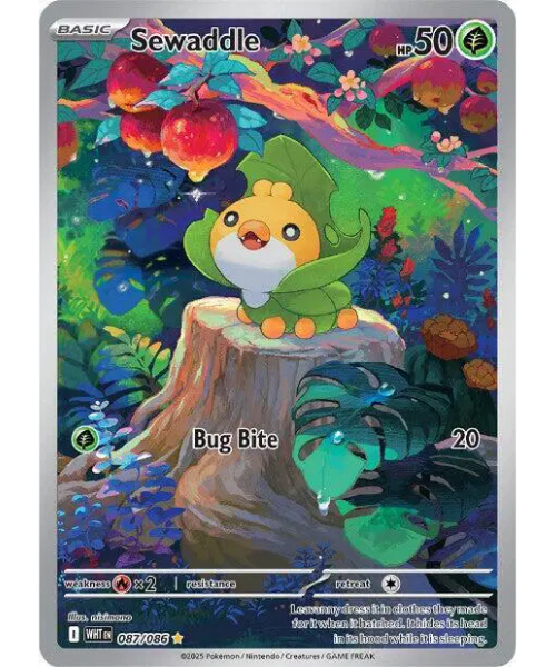 Scarlet & Violet White Flare 087/086 - Sewaddle [Illustration Rare]