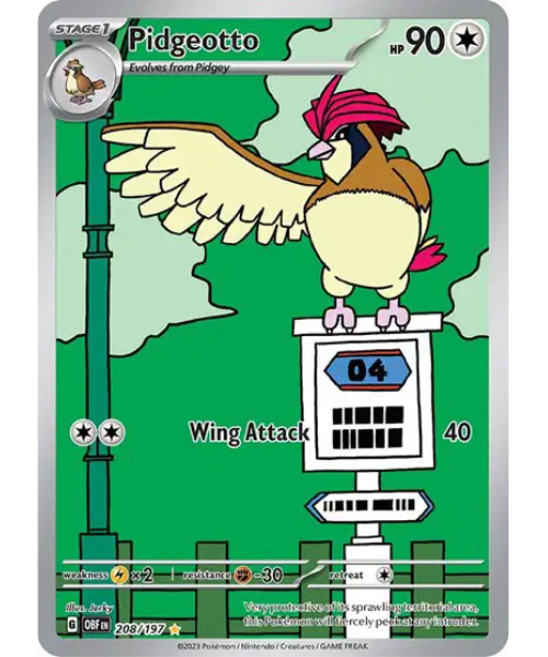 Scarlet & Violet Obsidian Flames 208/197 - Pidgeotto [Illustration Rare]
