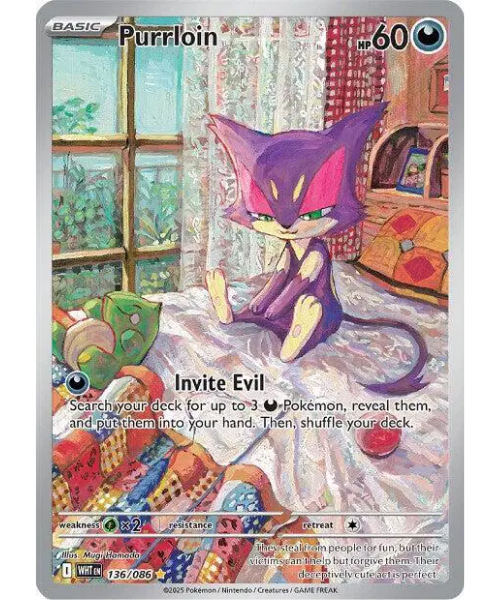 Scarlet & Violet White Flare 136/086 - Purrloin [Illustration Rare]