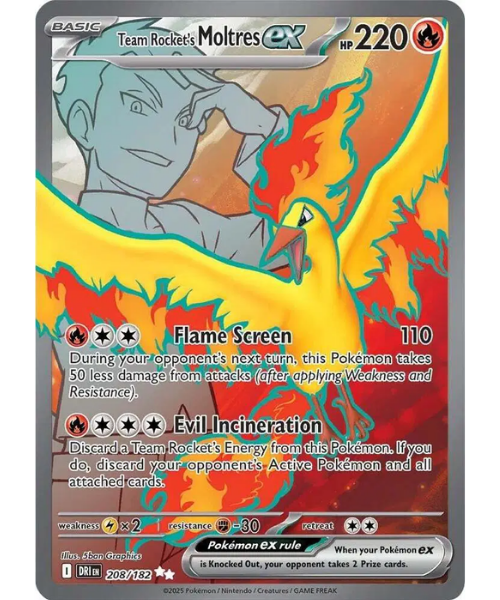 Scarlet & Violet - Destined Rivals 208/182 - Team Rocket's Moltres ex [Ultra Rare]