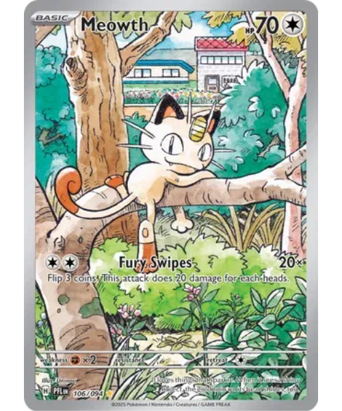 Mega Evolution - Phantasmal Flames 106/094- Meowth [Illustration Rare]