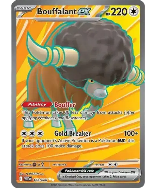 Scarlet & Violet White Flare 162/086 - Bouffalant ex [Ultra Rare]
