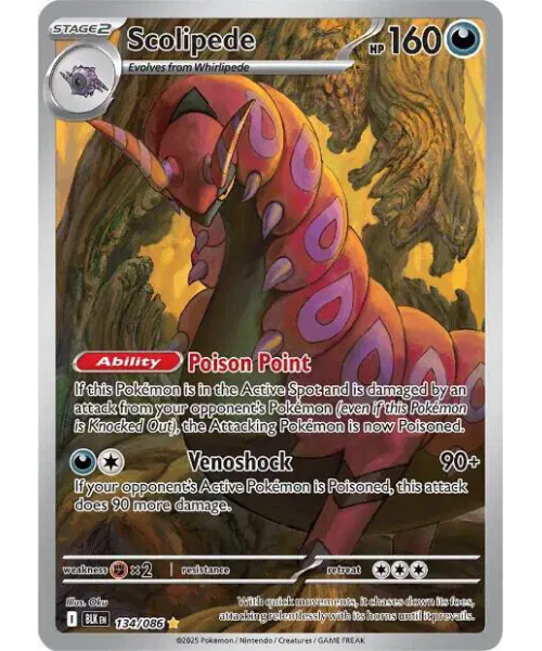 Scarlet & Violet - Black Bolt 134/086 - Scolipede [Illustration Rare]
