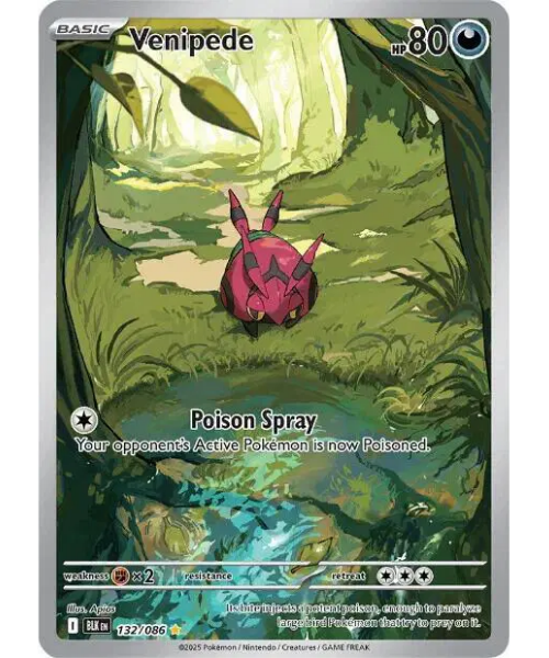 Scarlet & Violet - Black Bolt 132/086 - Venipede [Illustration Rare]
