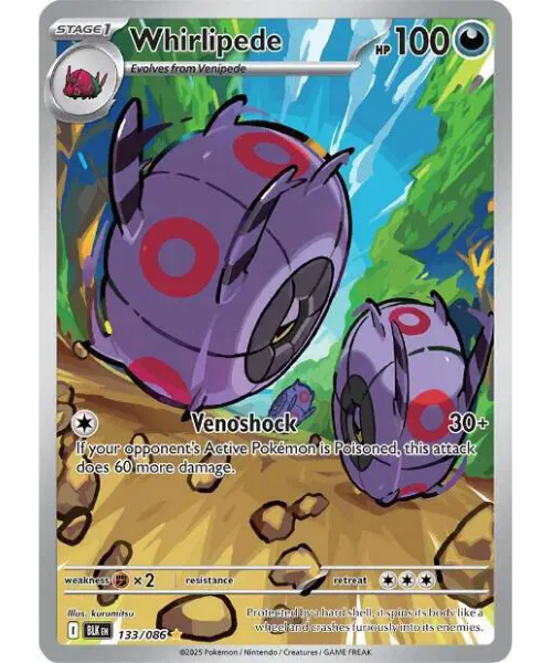 Scarlet & Violet - Black Bolt 133/086 - Whirlipede [Illustration Rare]