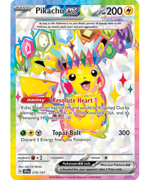 Scarlet & Violet Surging Sparks 219/191 - Pikachu ex [Ultra Rare]