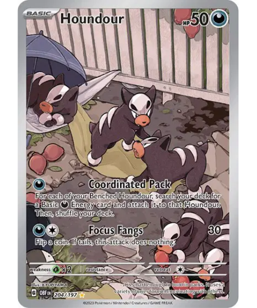 Scarlet & Violet Obsidian Flames 204/197 - Houndour [Illustration Rare]