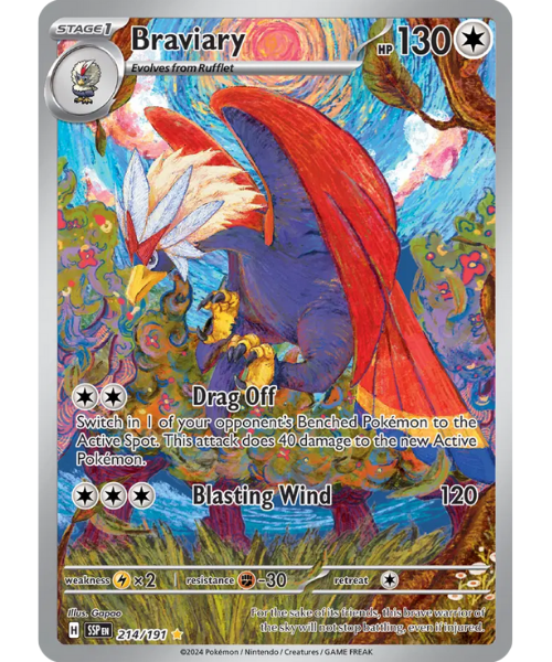 Scarlet & Violet Surging Sparks 214/191 - Braviary [Illustration Rare]