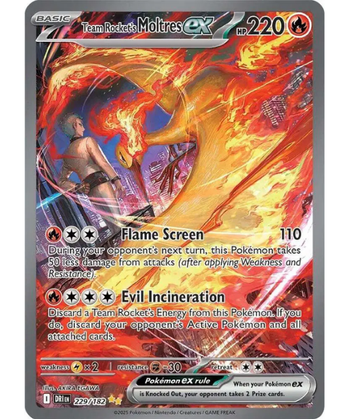 Scarlet & Violet - Destined Rivals 229/182 - Team Rocket's Moltres ex [Special Illustration Rare]