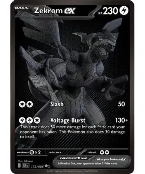 Scarlet & Violet - Black Bolt 172/086 - Zekrom ex [Black White Rare]