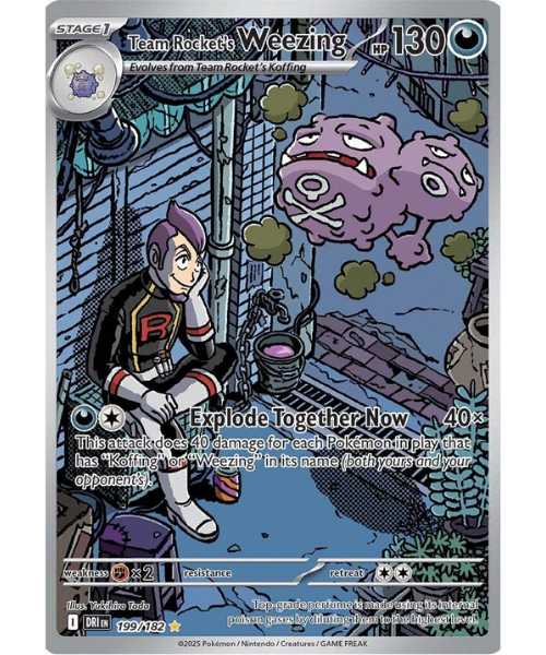 Scarlet & Violet - Destined Rivals 199/182 - Team Rocket's Weezing [Illustration Rare]