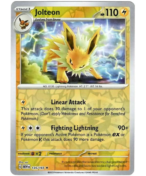 Jolteon - Reverse Holo Rare 135/165 [Scarlet & Violet 151]