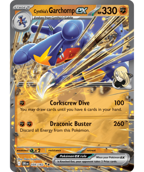 Cynthia's Garchomp EX - Double Rare Holo 104/182 [Scarlet & Violet Destined Rivals]