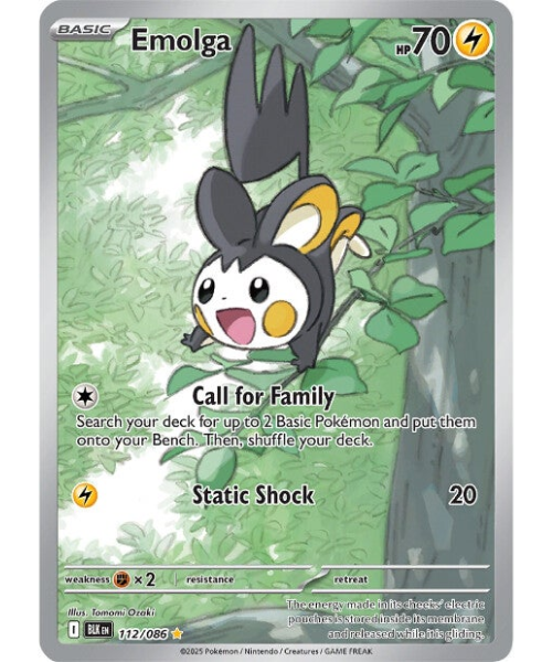 Scarlet & Violet - Black Bolt 112/086 - Emolga [Illustration Rare]