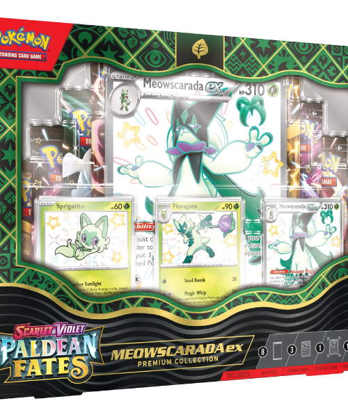 Pokemon TCG Scarlet & Violet Paldean Fates Premium Collection Box Meowscarada Ex