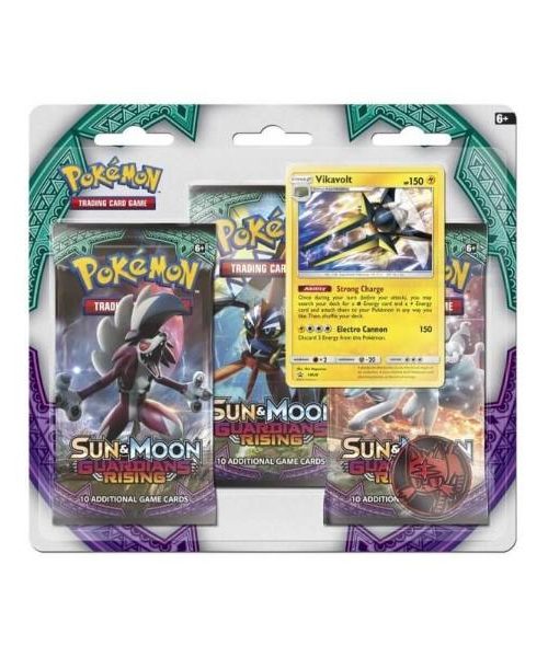 Pokemon Sun & Moon Guardians Rising 3 Pack Blister Vikavolt