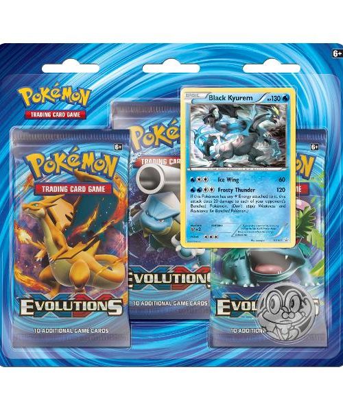 Pokemon XY Evolutions 3 Pack Blister Black Kyurem